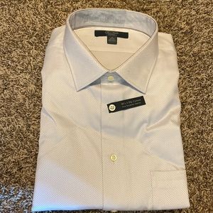 NWT Pronto Uomo platinum Egyptian cotton dress shirt size 18 34/35